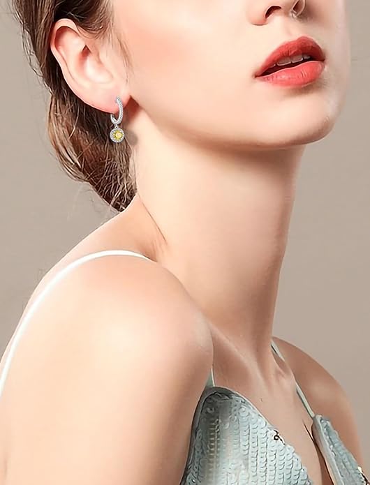 Beautiful Round-Cut Yellow Citrine Earrings for Every Occasion