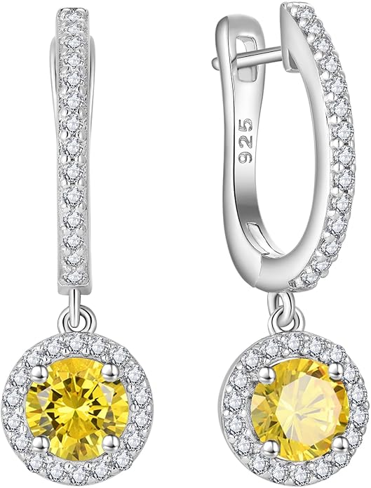 Beautiful Round-Cut Yellow Citrine Earrings for Every Occasion