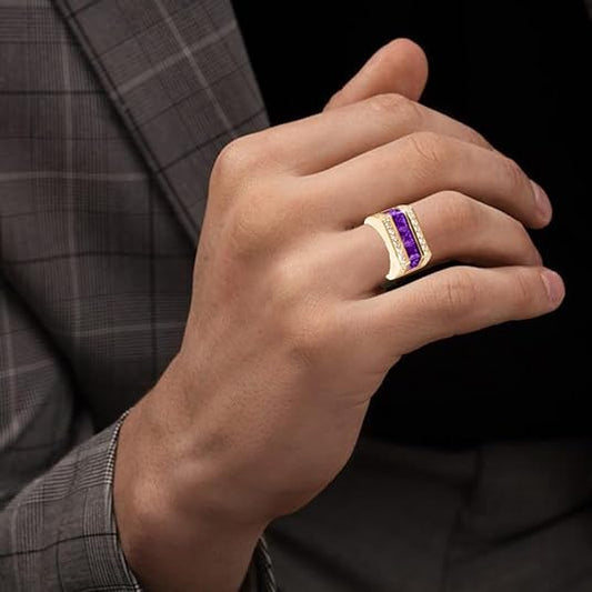 Classic Princess-Cut Amethyst Gemstone Ring for Any Occasion