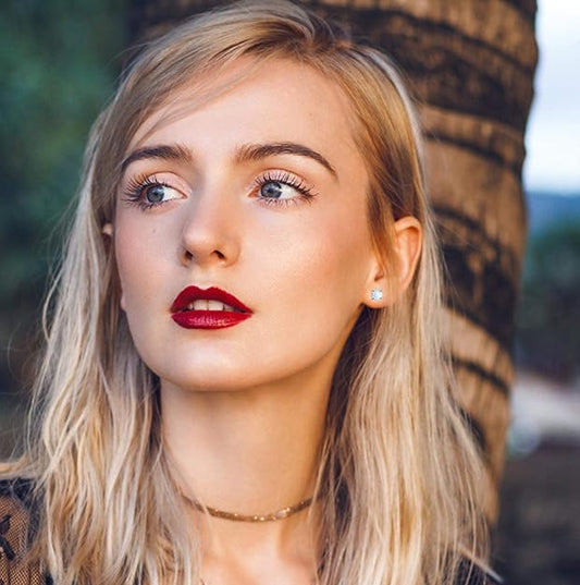 Womenβs Round Cut Fire Opal Studs β Elegant Everyday Jewelry Gift