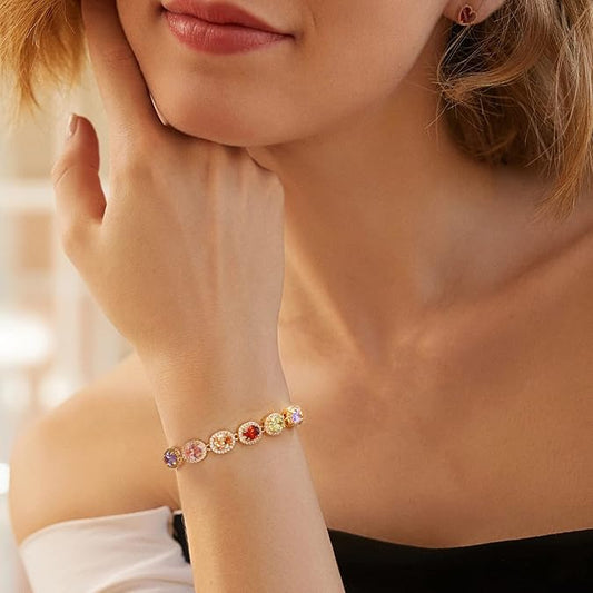 Sophisticated Oval Sapphire Tennis Bracelet β A Splash of Color & Elegance