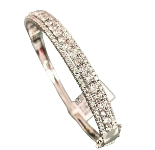 Round Cut White Diamond Bangle Bracelet – Timeless Elegance
