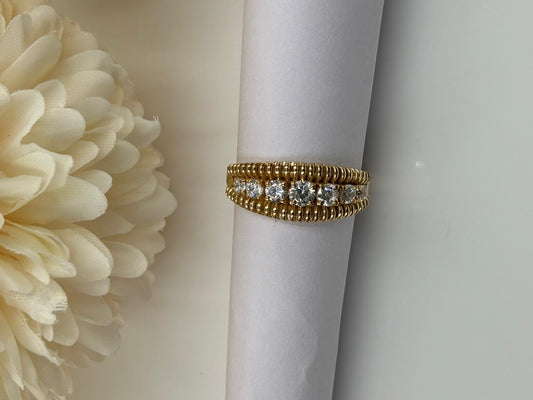 Yellow Gold & Sterling Silver Diamond Band Ring β Luxury Band Design