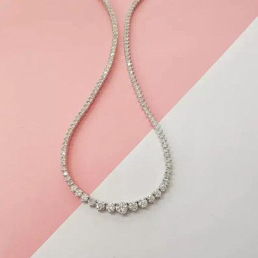 Dazzling Round-Cut Diamond Tennis Necklace for Every Occasion