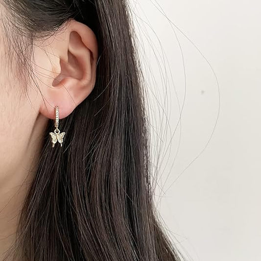 Butterfly Shaped Diamond Drop Earrings – Timeless Beauty