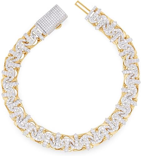Men's Luxury Bracelet – Round-Cut Moissanite Cuban Link Style