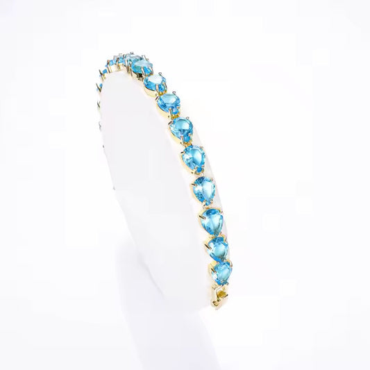 Pear Cut Blue Topaz Tennis Bracelet β Timeless Luxury with a Pop of Color