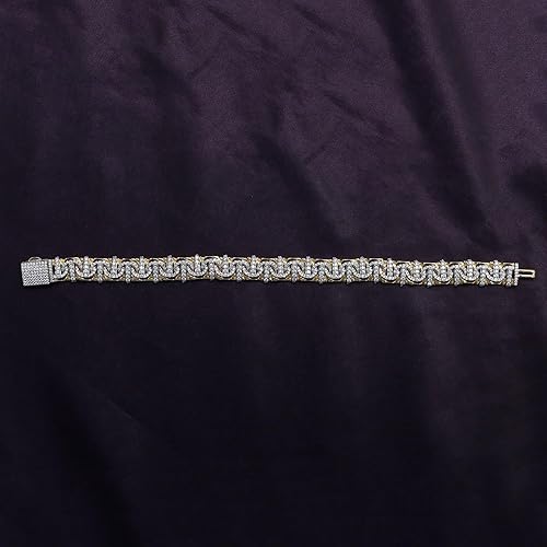 Men's Luxury Bracelet – Round-Cut Moissanite Cuban Link Style