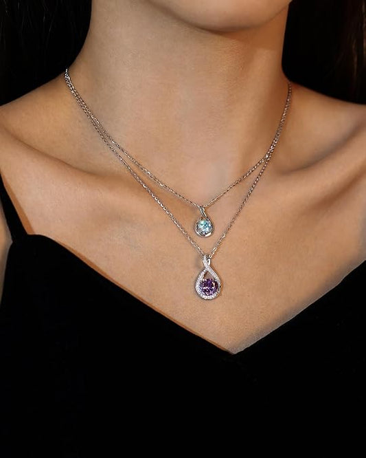 Genuine Round-Cut Purple Amethyst Pendant β Stylish and Durable