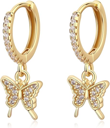 Butterfly Shaped Diamond Drop Earrings – Timeless Beauty