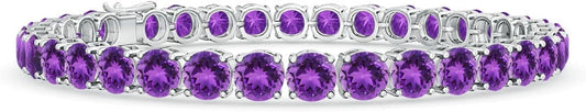 Women's Round-Cut Amethyst Tennis Bracelet