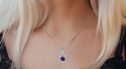 Genuine Round-Cut Purple Amethyst Pendant – Stylish and Durable