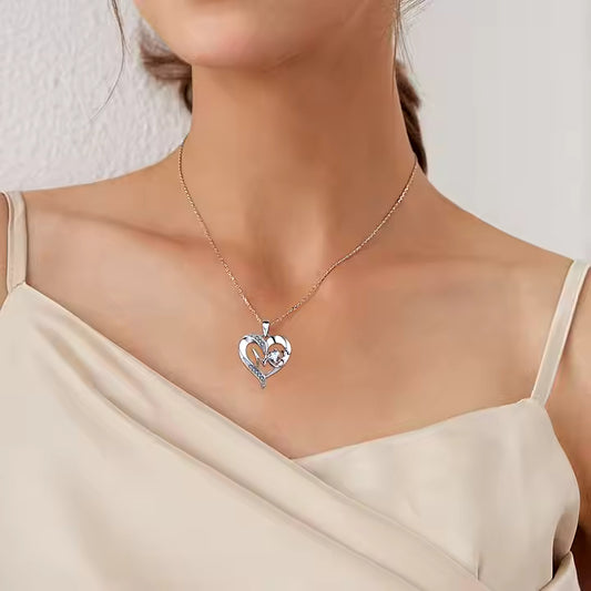 Women's Custom Letter Heart-Shaped Pendant β Personalized Silver Necklace