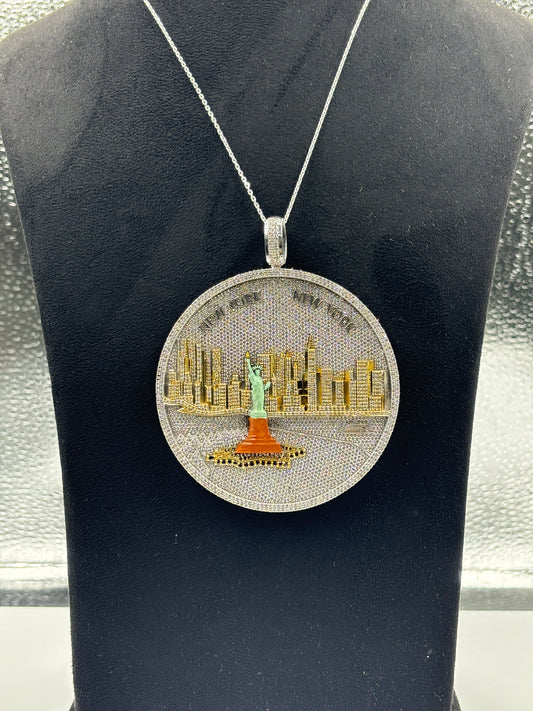 Statue-of-Liberty Pendant, Hip Hop Moissanite Iced Out Pendant Custom Letter Pendant