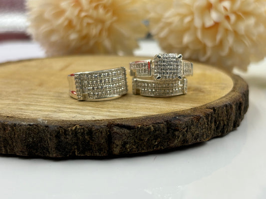 Stunning Simulated Diamond Trio Engagement Ring Set