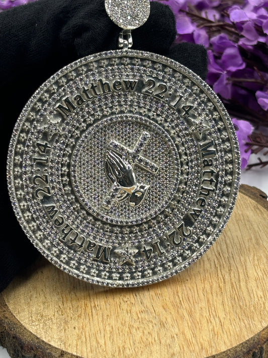 Custom Men's Pendant with Round Cut Moissanite β Personalized Number And Design