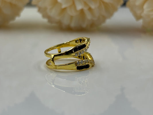 Black Diamond Wrap Ring in Sterling Silver – Elegant Twist Band