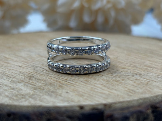 1.20 Ctw Round Cut Diamond Wrap Wedding Guard Band Ring in White Gold β Bridal Enhancer"