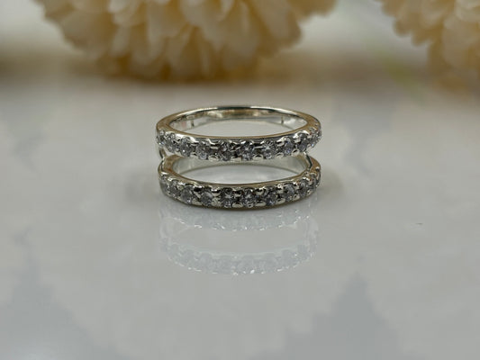 1.20 Ctw Round Cut Diamond Wrap Wedding Guard Band Ring in White Gold β Bridal Enhancer"