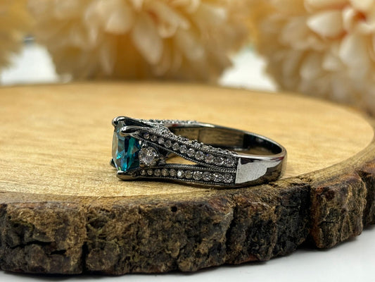 Cushion Cut Blue Topaz Engagement Ring β Elegant and Timeless Design