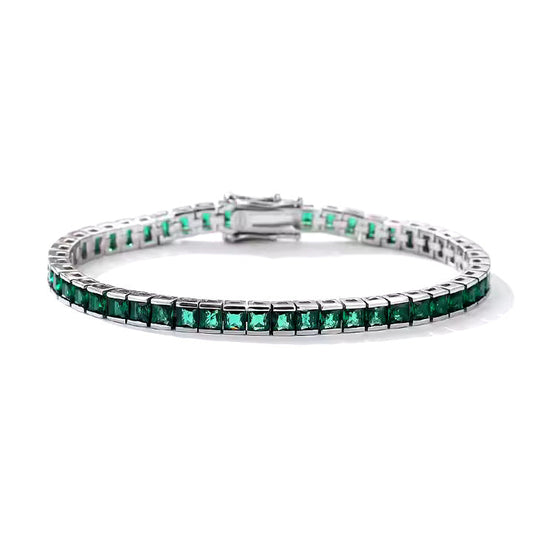 βClassic Green Emerald Tennis Bracelet β A Brilliant Statement Pieceβ - Womenβs