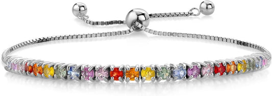 Elegant Sapphire Bolo Bracelet β Multi - Gem Design for Women - BerylcraftsElegant Sapphire Bolo Bracelet β Multi - Gem Design for Women