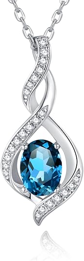 Genuine London Blue Topaz Necklace β Classic Oval Pendant for Her - BerylcraftsGenuine London Blue Topaz Necklace β Classic Oval Pendant for HerPendant