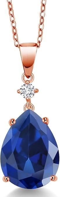 Opulent Pear Cut Blue Sapphire Necklace β Timeless Luxury for Women - BerylcraftsOpulent Pear Cut Blue Sapphire Necklace β Timeless Luxury for WomenPendant