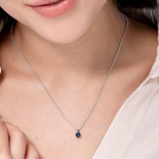 Romantic Blue Sapphire Pendant Necklace β Perfect Gift for Her - BerylcraftsRomantic Blue Sapphire Pendant Necklace β Perfect Gift for HerPendant