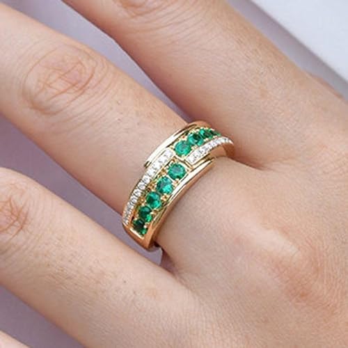 Round Cut Green Emerald Ring – Classic & Sophisticated Jewelry - BerylcraftsRound Cut Green Emerald Ring – Classic & Sophisticated JewelryWomen's Ring