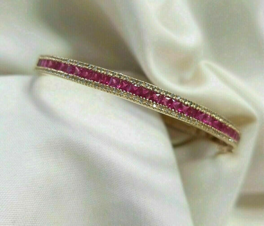 Women's Princess Cut Ruby Bracelet β Timeless Elegance - BerylcraftsWomen's Princess Cut Ruby Bracelet β Timeless EleganceBracelets