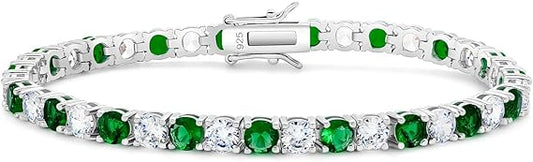 Women's Round Emerald Tennis Bracelet – Vibrant Green Sparkle - BerylcraftsWomen's Round Emerald Tennis Bracelet – Vibrant Green SparkleBracelets
