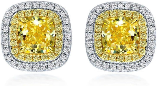 Yellow Citrine Cushion Cut Stud Earrings β Perfect Gift for Women - BerylcraftsYellow Citrine Cushion Cut Stud Earrings β Perfect Gift for WomenWomen's