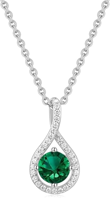 Elegant Round-Cut Emerald Pendant – Vibrant Green Gemstone Necklace