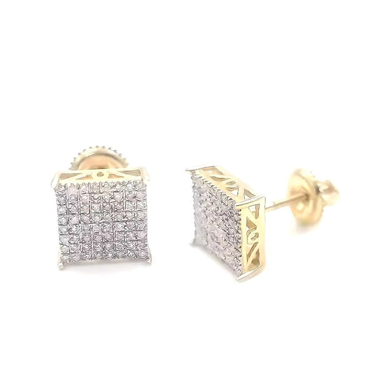 Classic Brilliance: Men's Diamond Stud Earrings 925 Sterling Silver