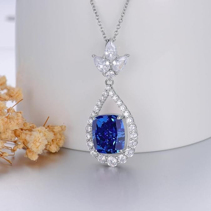 Stunning Cushion Blue Sapphire Pendant – A Symbol of Grace - Berylcrafts#original_value#Pendant