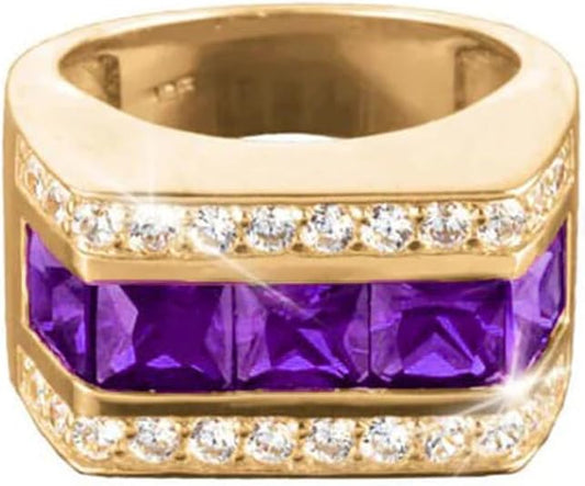 Classic Princess-Cut Amethyst Gemstone Ring for Any Occasion