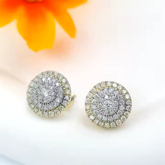 Iced Out Diamond Studs for Men: Sterling Silver Elegance