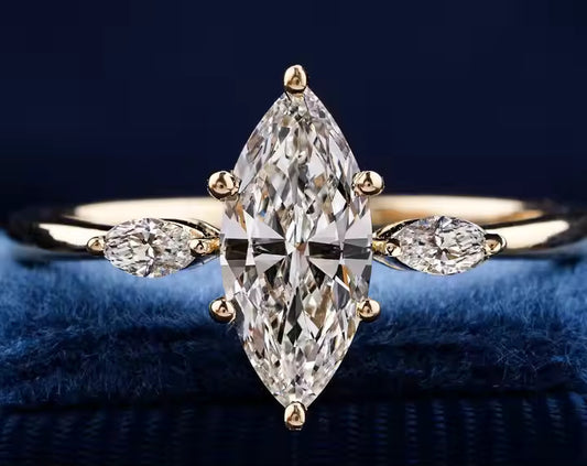 Stunning Marquise Cut Diamond Wedding Ring - A Symbol of Endless Romance