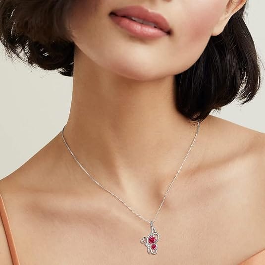 Pink Ruby Butterfly Pendant – A Heartfelt Symbol of Beauty & Strength - Berylcrafts#original_value#Pendant