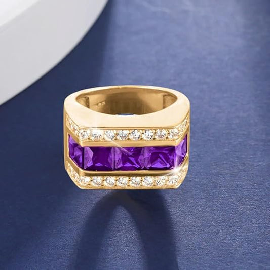 Classic Princess-Cut Amethyst Gemstone Ring for Any Occasion