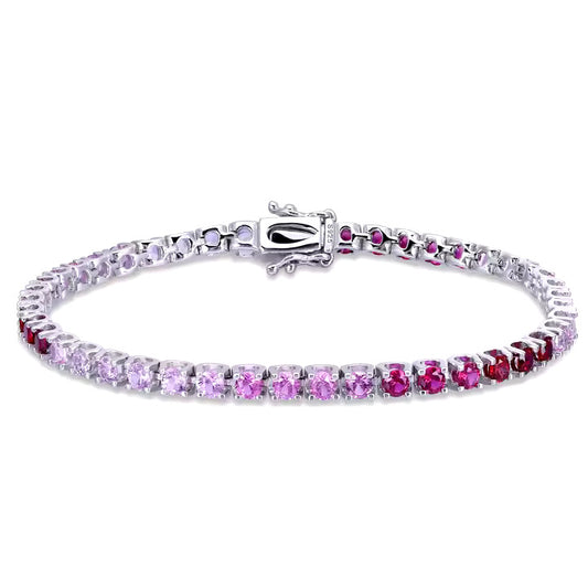 Sophisticated Round-Cut Multicolor Gemstone Bracelet – Perfect for Any Occasion