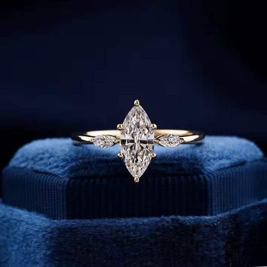 Stunning Marquise Cut Diamond Wedding Ring - A Symbol of Endless Romance