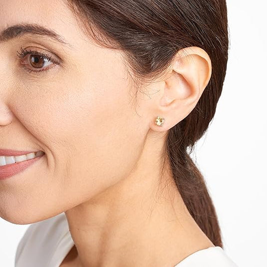 Dainty Round Cut Citrine Studs – Minimalist & Chic