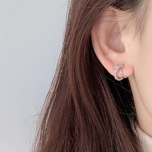 Petite Diamond Huggie Hoop Earrings – Subtle Glamour & Shine