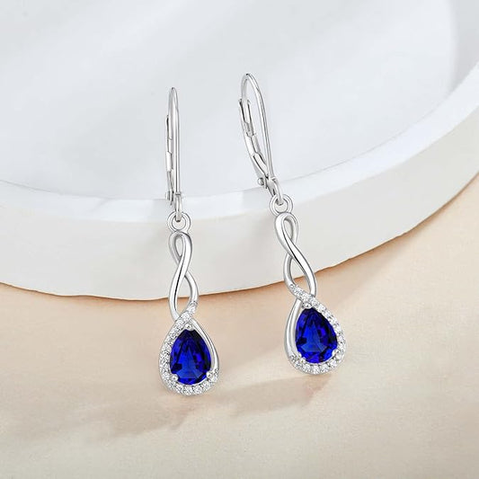Stunning Blue Sapphire Pear Drop Earrings – Classic & Chic
