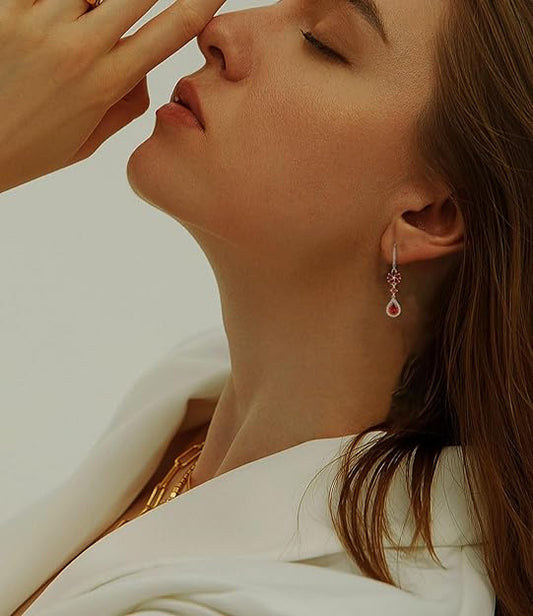 Women's Pear-Cut Garnet Earrings – A Statement of Sophistication