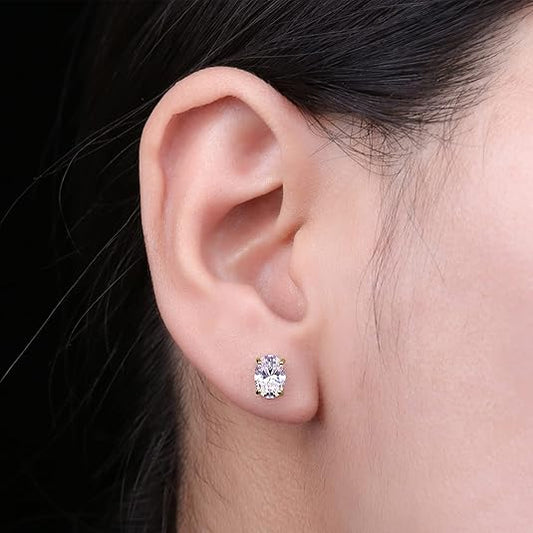 Timeless Oval Diamond Stud Earrings – Chic & Affordable