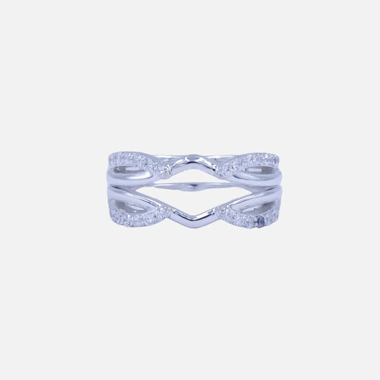 925 Sterling Silver Diamond Enhancer Guard Wrap Ring