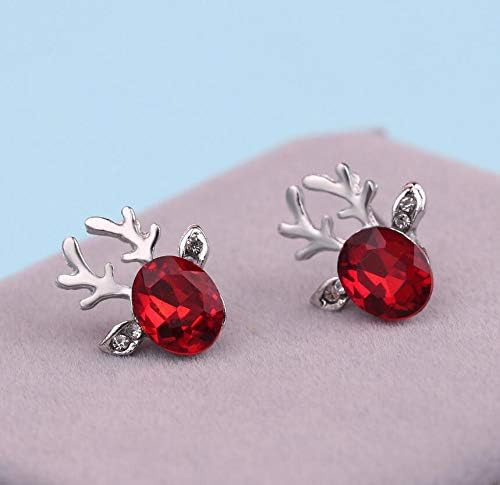 Oval Ruby Deer Antler Earrings – A Festive Christmas Accessory